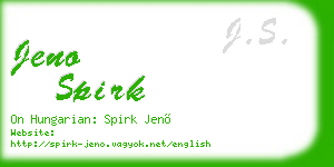 jeno spirk business card