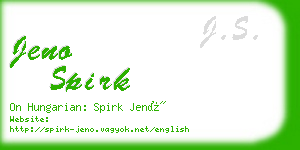jeno spirk business card